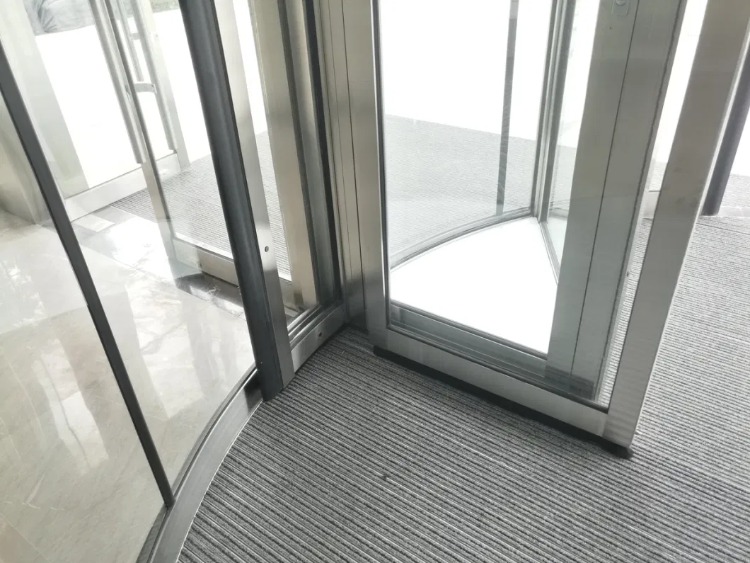 Automatic Revolving Door, with Dorma Sliding Door Wing, Aluminum Frame Stainless Steel Cladding