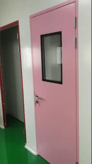 GMP 304 Portes de sécurité incendie d'entrée pivotante affleurantes en acier galvanisé en fer métallique inoxydable pour salle blanche pour l'intérieur/l'alimentation/l'hôpital/l'industrie pharmaceutique/le laboratoire